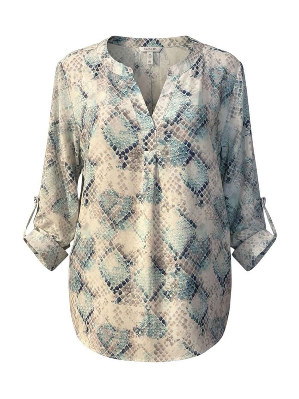 Blue and White Snake-Print Tunic